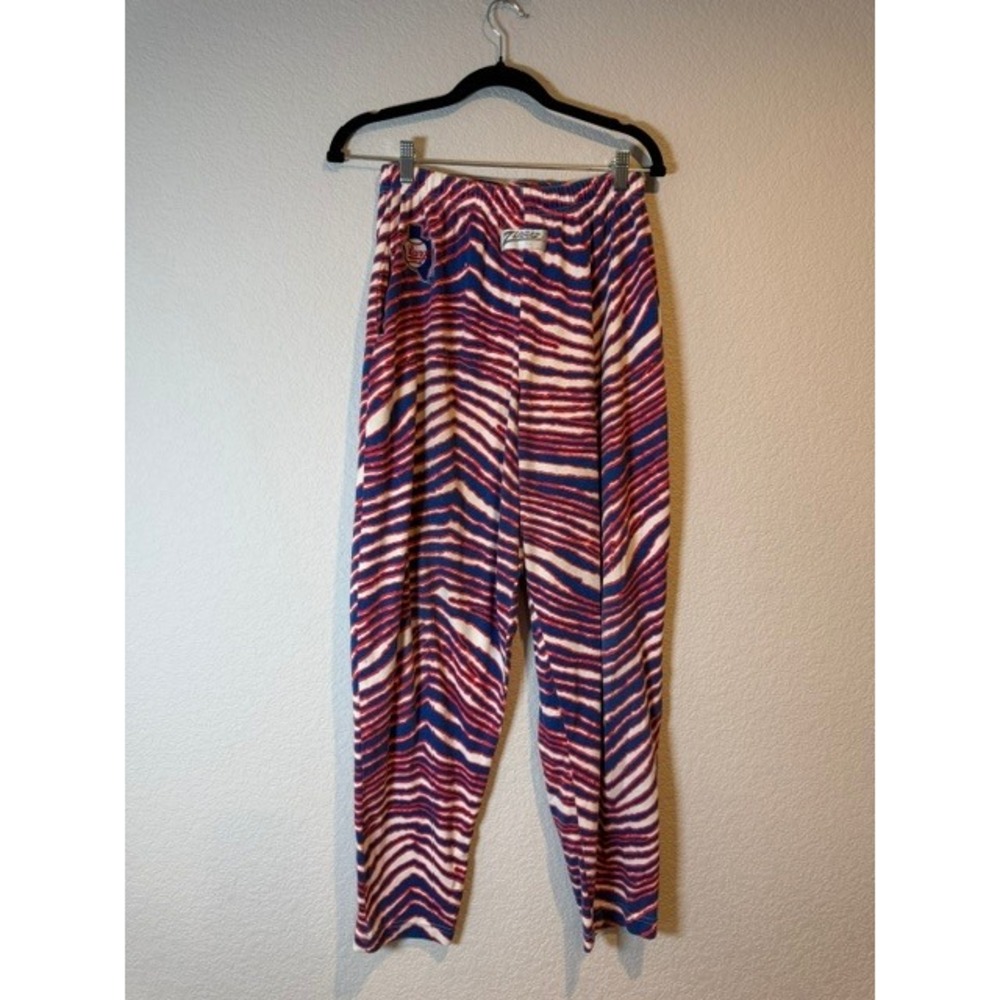 Vintage Zubaz Texas Rangers Pants Red White Blue Zebra Print MLB Mens Small